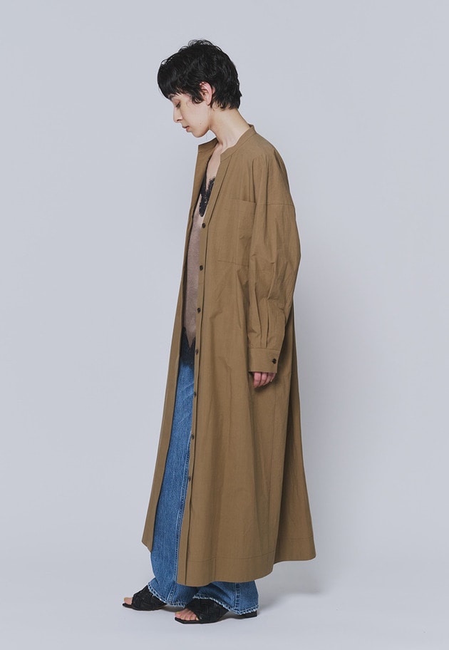 タイプライターバンドカラースキッパーワンピース 詳細画像 Mocha 3