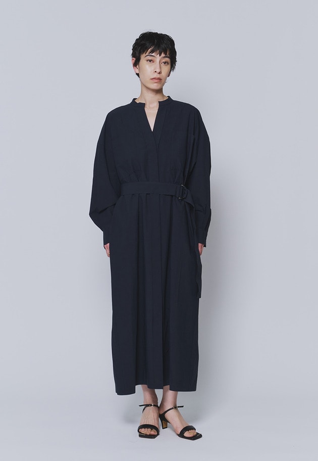 タイプライターバンドカラースキッパーワンピース 詳細画像 Navy 1