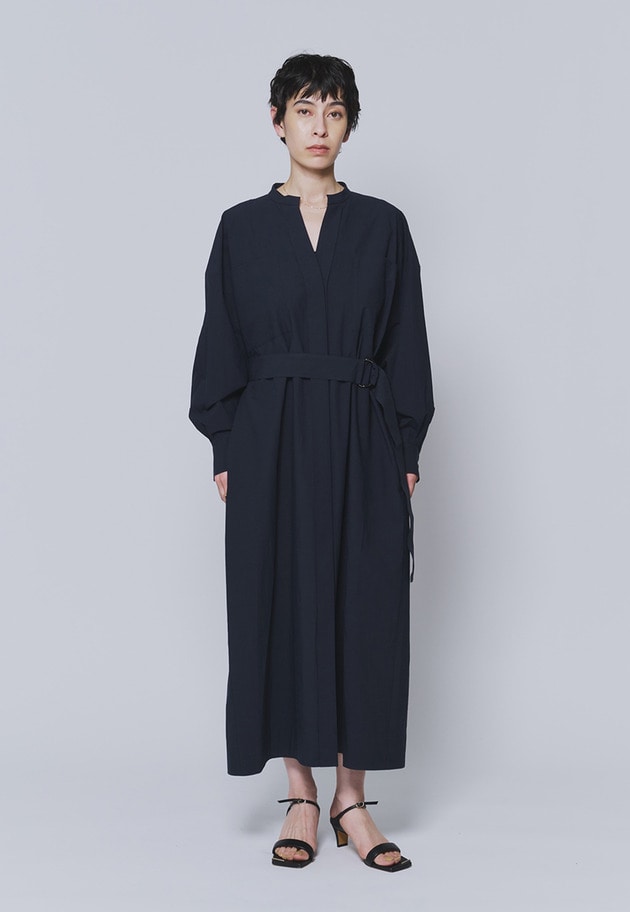 タイプライターバンドカラースキッパーワンピース 詳細画像 Navy 2