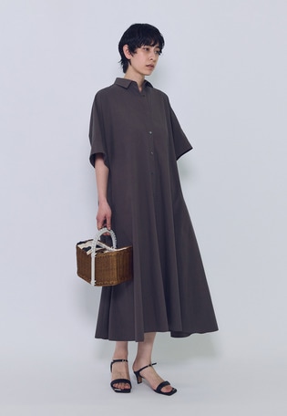 ドルマンスリーブシャツワンピース
