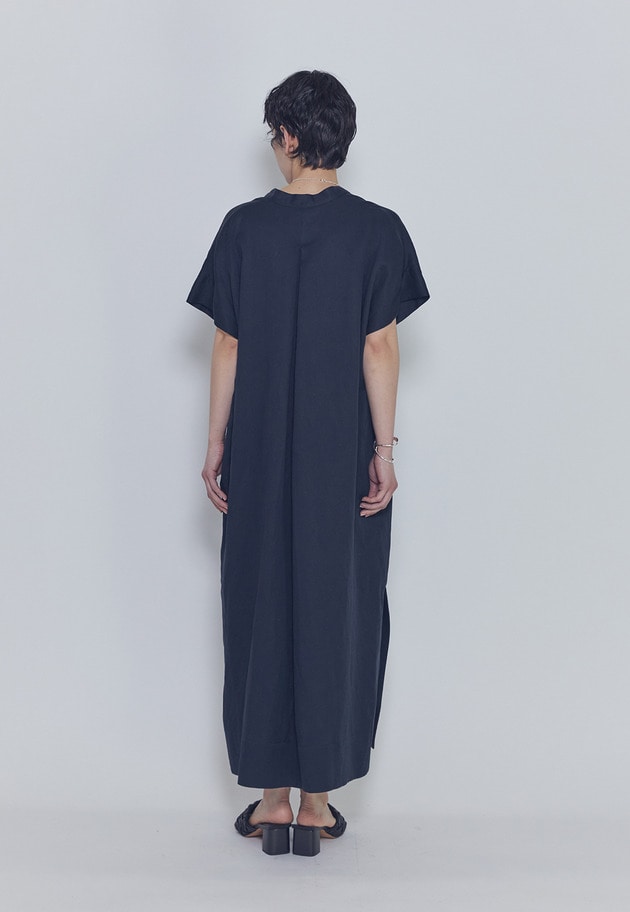 【予約・追加】テンセルリネンカフタンワンピース 詳細画像 Navy 4