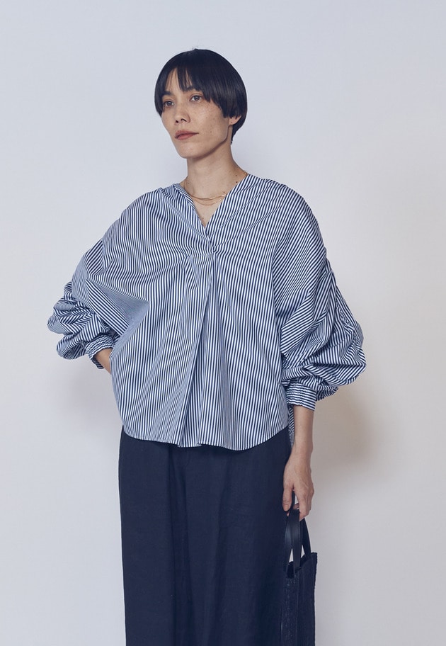 ギャザーブラウス 詳細画像 Stripe 1