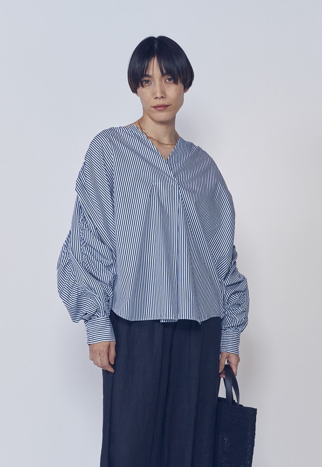 ギャザーブラウス 詳細画像 Stripe 2