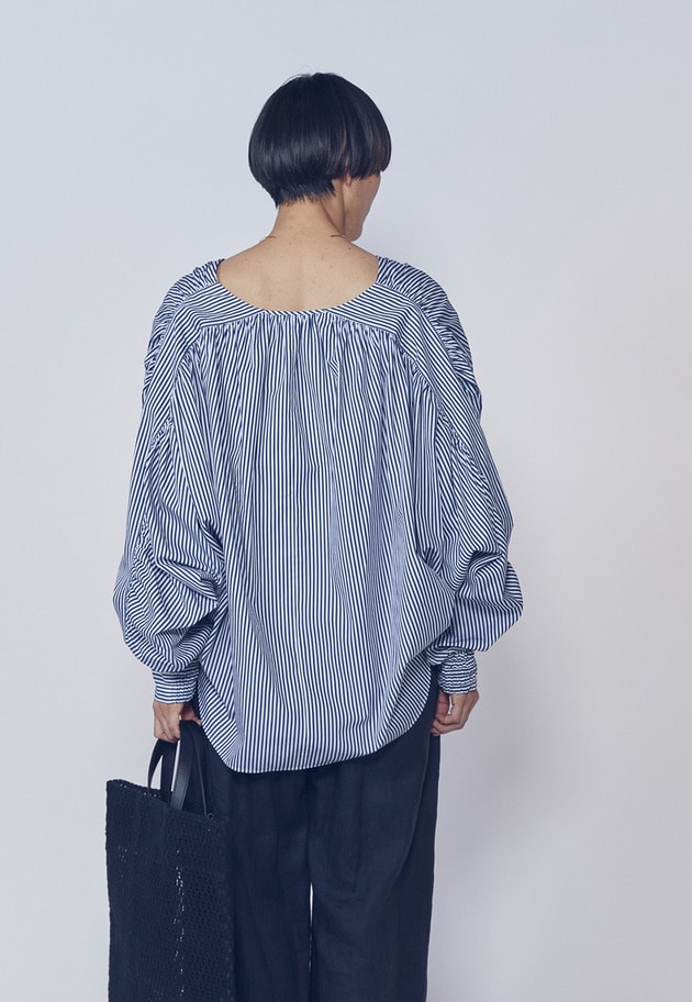 ギャザーブラウス 詳細画像 Stripe 3