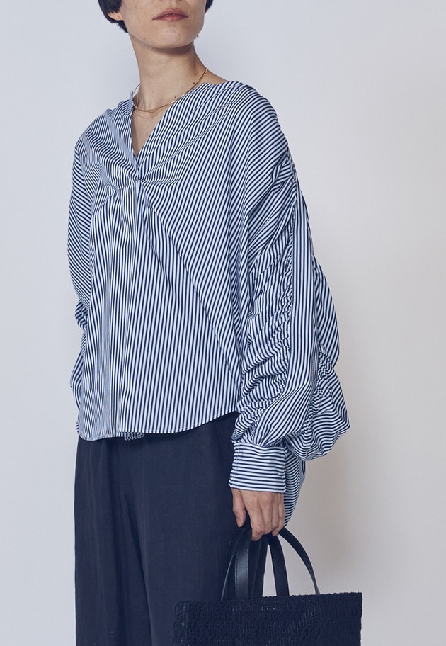 ギャザーブラウス 詳細画像 Stripe 4