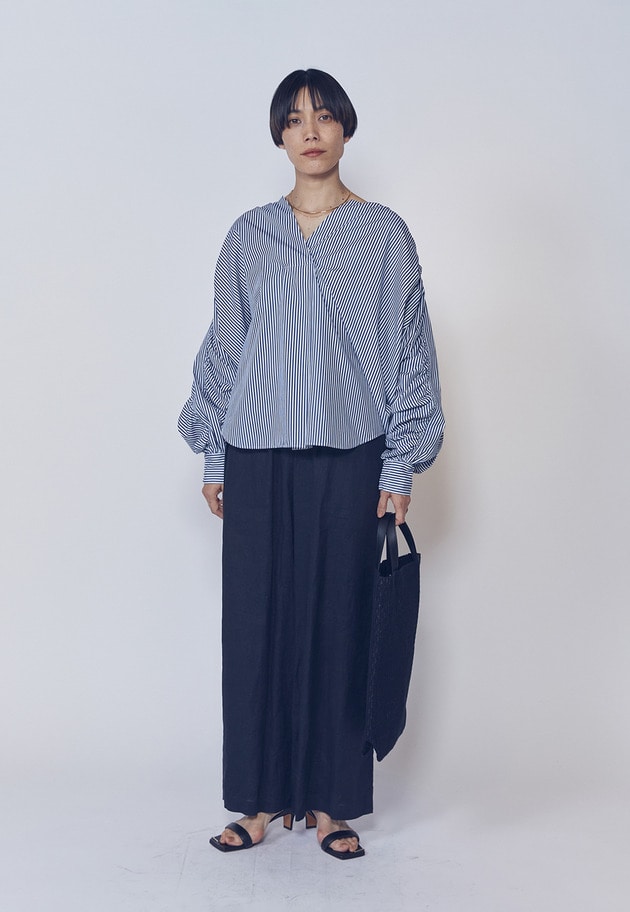 ギャザーブラウス 詳細画像 Stripe 5