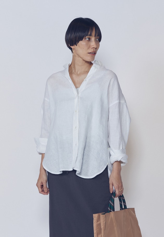 【リニューアル】ウォッシュリネンシャツ 詳細画像 Offwhite 1