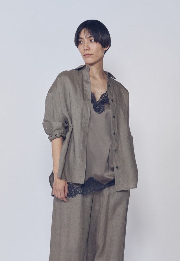【リニューアル】ウォッシュリネンシャツ 詳細画像 Mocha 1