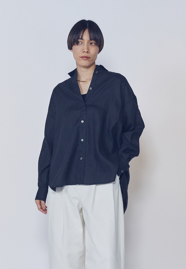 【リニューアル】ウォッシュリネンシャツ 詳細画像 Black 1