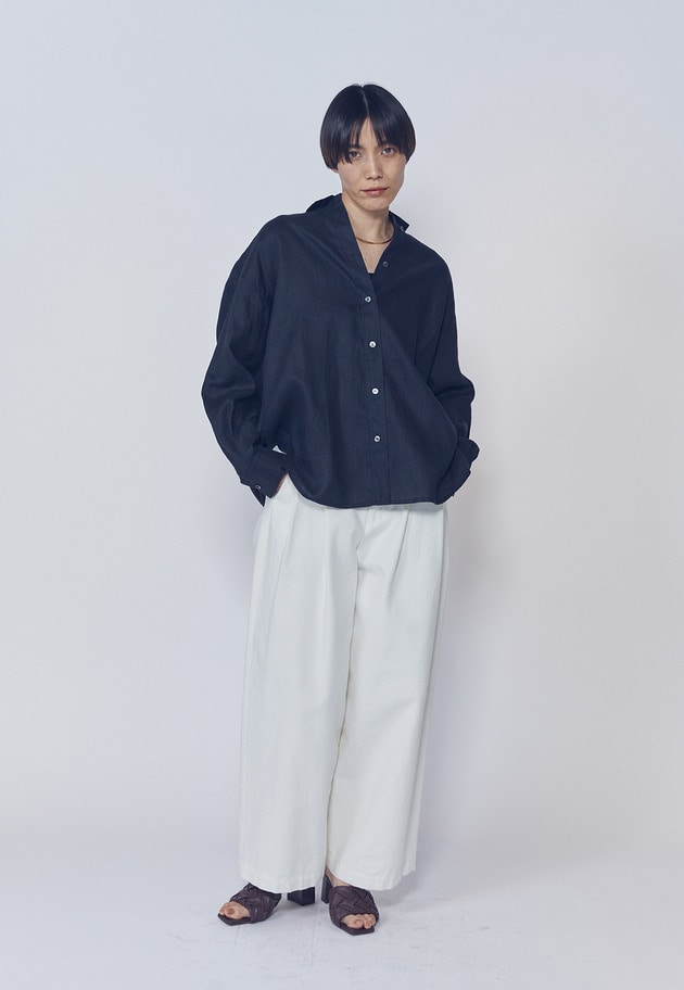 【リニューアル】ウォッシュリネンシャツ 詳細画像 Black 3