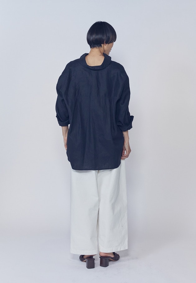 【リニューアル】ウォッシュリネンシャツ 詳細画像 Black 4