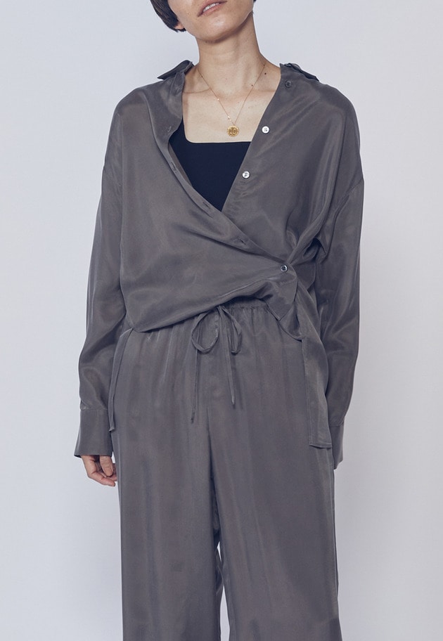 【新色】キュプラフィブリルレギュラーカラーシャツ 詳細画像 Khaki 2