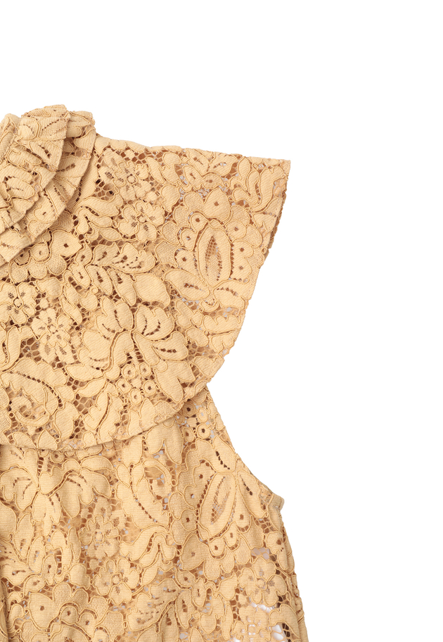 【予約】フラワーレースケープブラウス 詳細画像 Camel 14