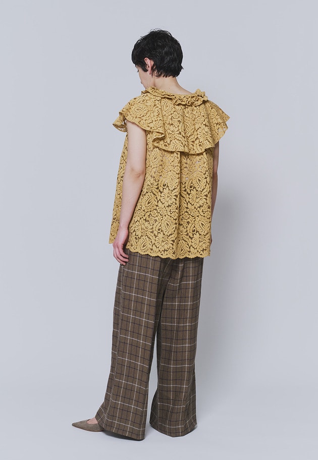 【予約】フラワーレースケープブラウス 詳細画像 Camel 5