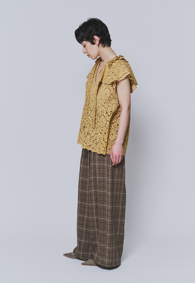 【予約】フラワーレースケープブラウス 詳細画像 Camel 6