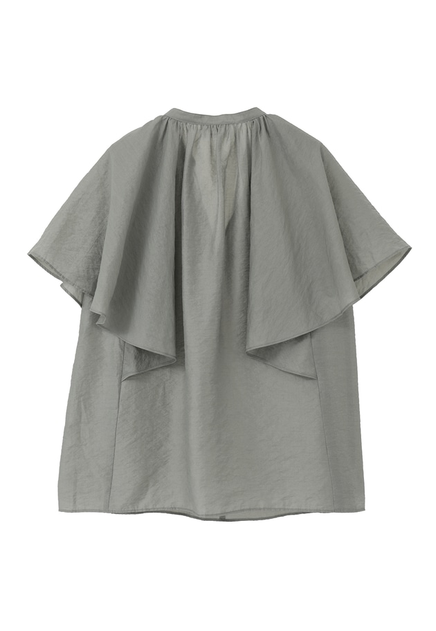 シアーキュプラシルクラッフルブラウス 詳細画像 Gray 12