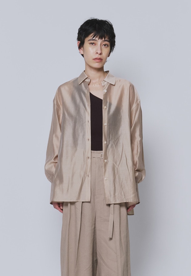 シアーテンセルシャツ 詳細画像 Beige 1