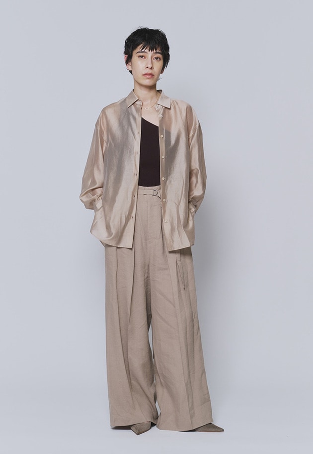 シアーテンセルシャツ 詳細画像 Beige 2