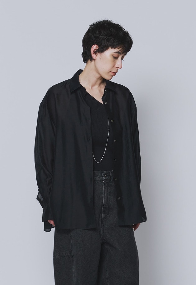 シアーテンセルシャツ 詳細画像 Black 1