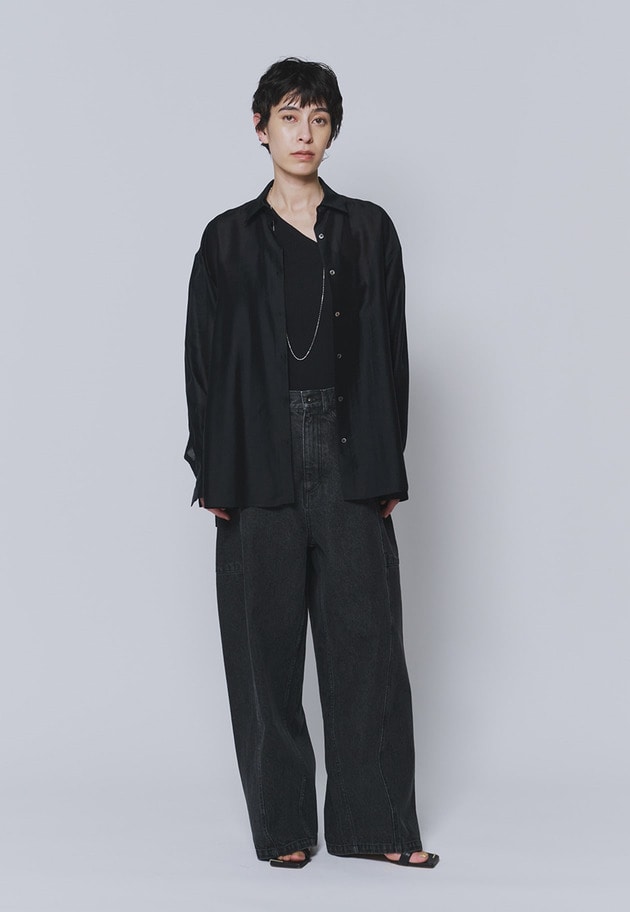 シアーテンセルシャツ 詳細画像 Black 2