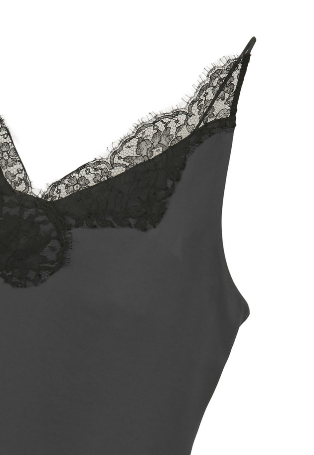 【追加予約・新色あり】レースサテンキャミソール 詳細画像 Charcoal 11