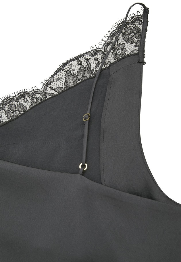 【追加予約・新色あり】レースサテンキャミソール 詳細画像 Charcoal 15