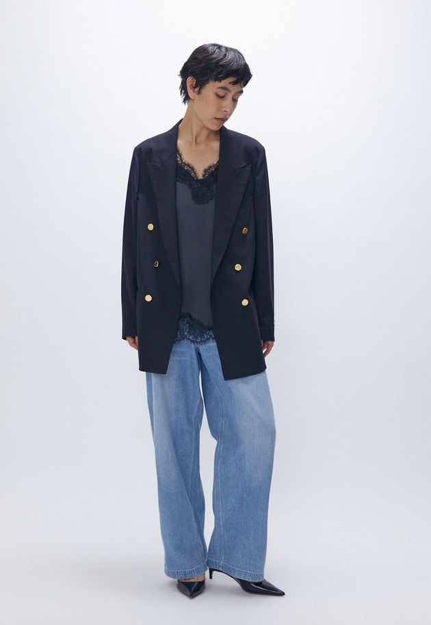 【追加予約・新色あり】レースサテンキャミソール 詳細画像 Charcoal 2