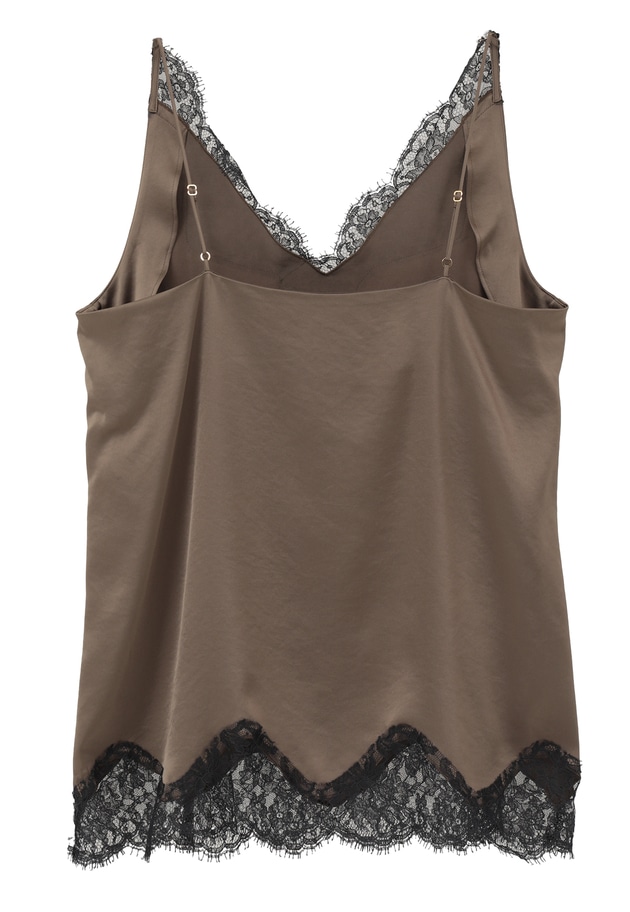 【追加】レースサテンキャミソール 詳細画像 Mocha 12