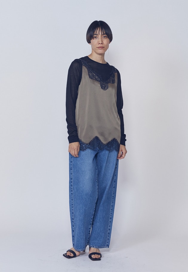 【追加予約・新色あり】レースサテンキャミソール 詳細画像 Mocha 5