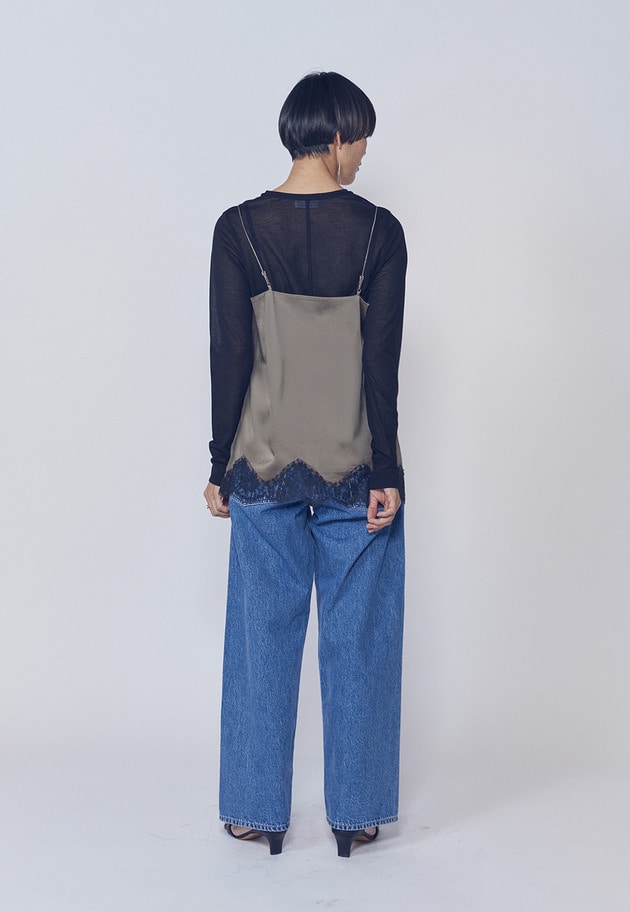 【追加予約・新色あり】レースサテンキャミソール 詳細画像 Mocha 6