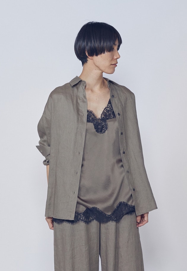 【追加予約・新色あり】レースサテンキャミソール 詳細画像 Mocha 9