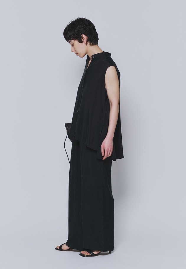 キュプラフィブリルノースリーブシャツ 詳細画像 Black 6