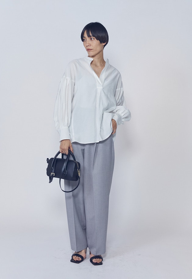 モダールナイロンシルクスキッパーブラウス 詳細画像 Offwhite 4