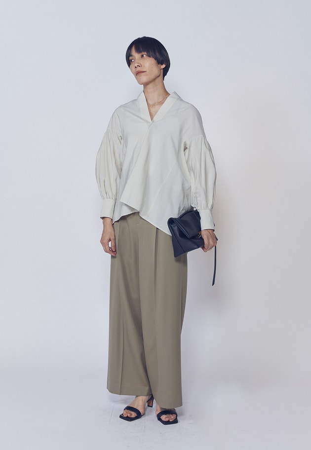 モダールナイロンシルクスキッパーブラウス 詳細画像 Beige 3