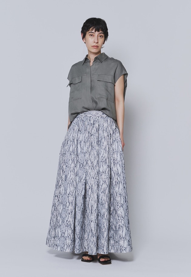 【予約】テンセルリネンノースリーブシャツ 詳細画像 Khaki 8