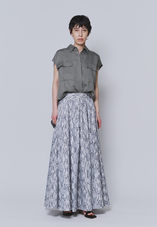 【予約】テンセルリネンノースリーブシャツ 詳細画像 Khaki 9