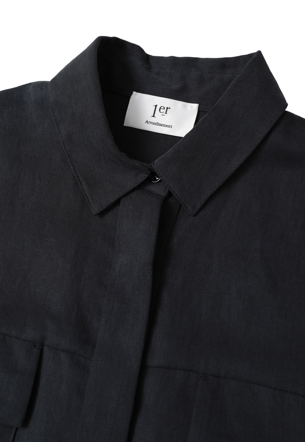 テンセルリネンノースリーブシャツ 詳細画像 Navy 13