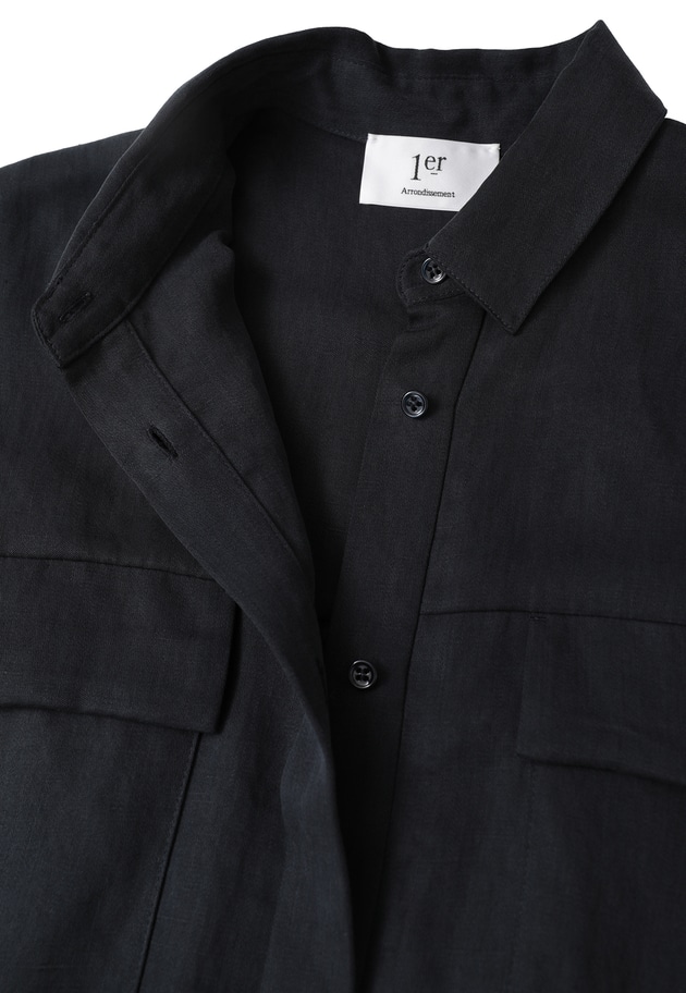 テンセルリネンノースリーブシャツ 詳細画像 Navy 14