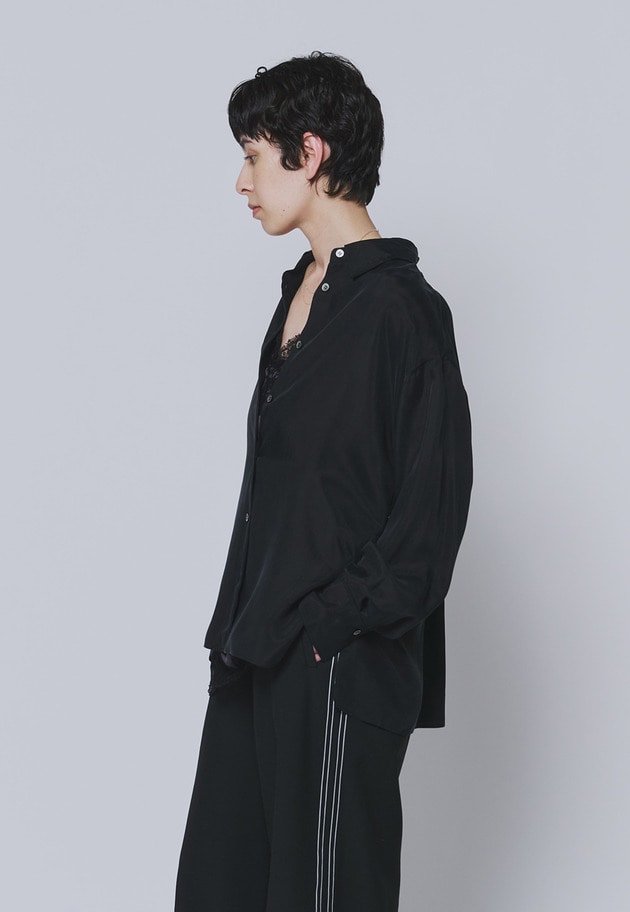 キュプラフィブリルレギュラーカラーシャツ 詳細画像 Black 2