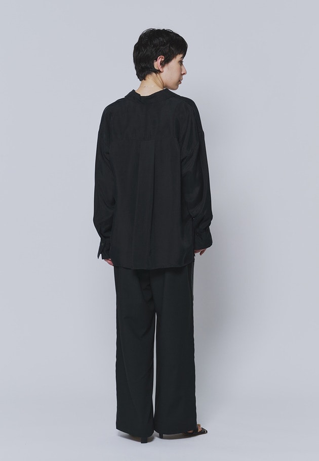 キュプラフィブリルレギュラーカラーシャツ 詳細画像 Black 5