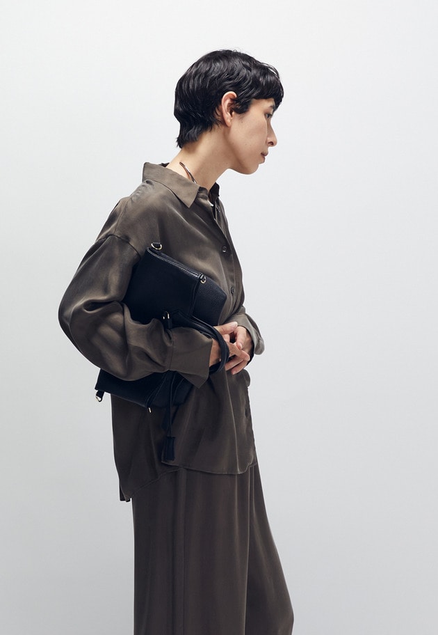 キュプラフィブリルレギュラーカラーシャツ 詳細画像 Brown 2