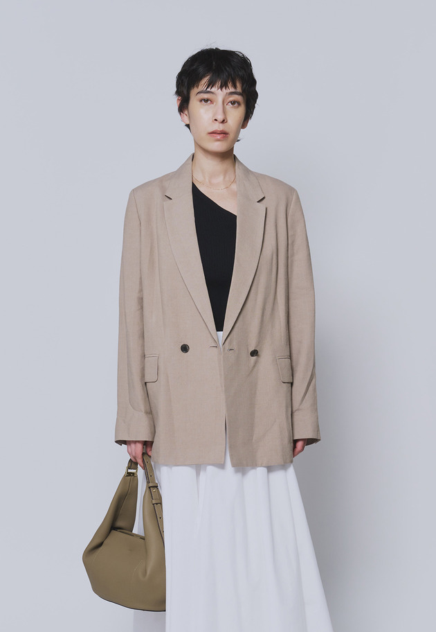 【予約】リネンビスコースジャケット 詳細画像 Beige 1