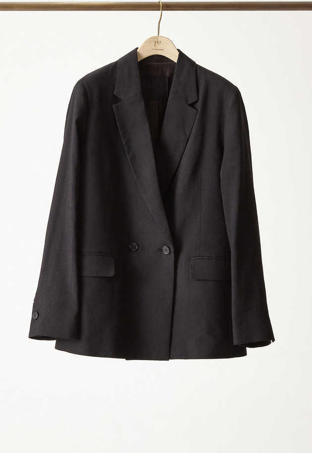 【予約】リネンビスコースジャケット 詳細画像 Black 1