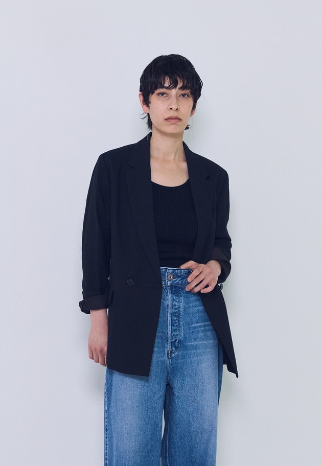 リネンビスコースジャケット 詳細画像 Black 7