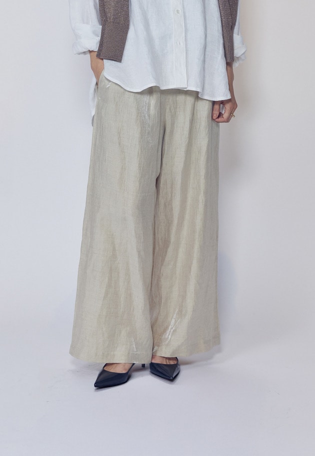 リネングロスワッシャーイージーパンツ 詳細画像 Gold 1