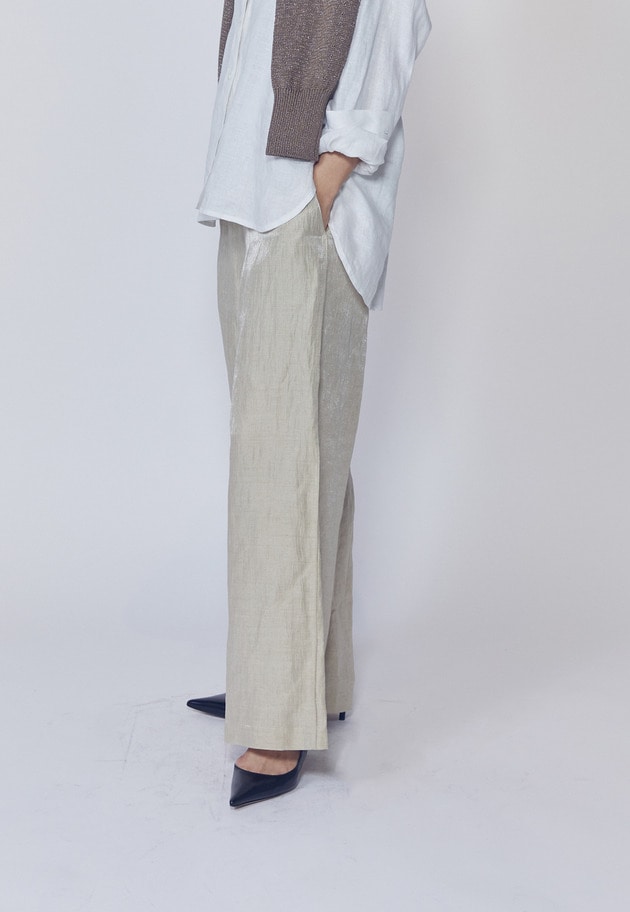 リネングロスワッシャーイージーパンツ 詳細画像 Gold 2