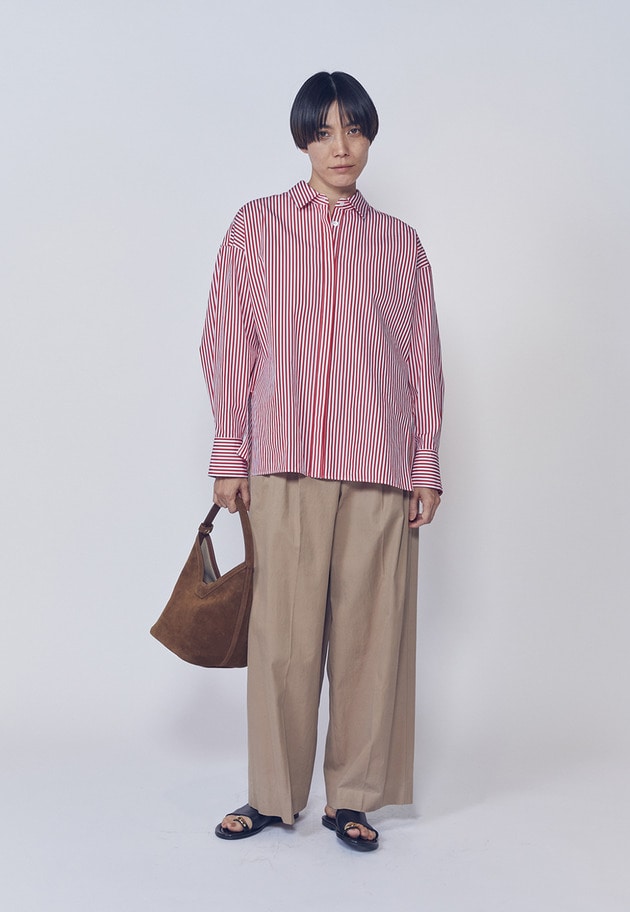 【予約】コットンタックトラウザー 詳細画像 Camel 3