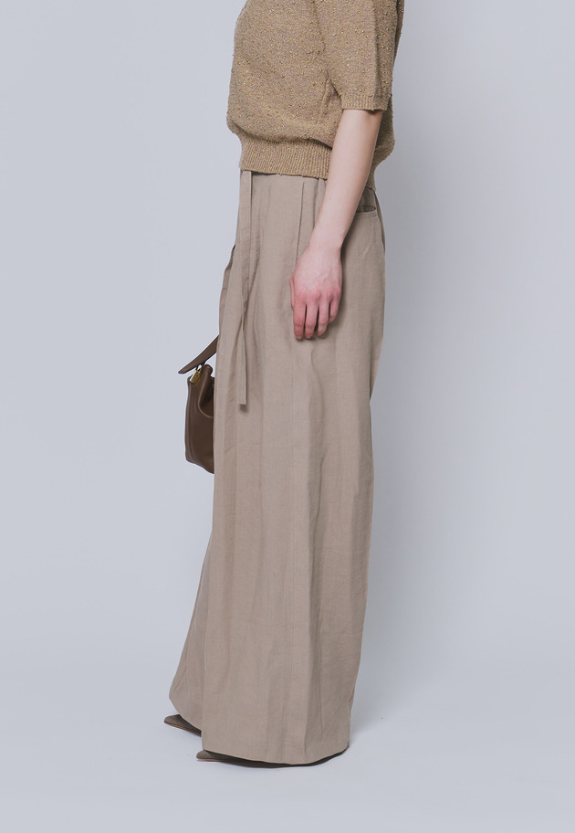 【予約】リネンビスコーストラウザー 詳細画像 Beige 2