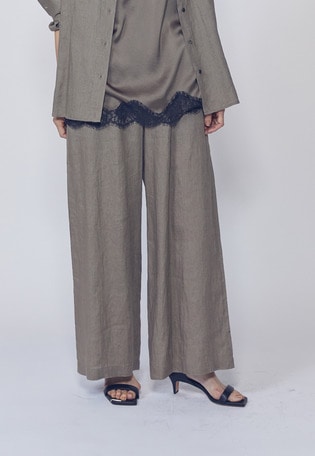 ウォッシュリネンイージーパンツ