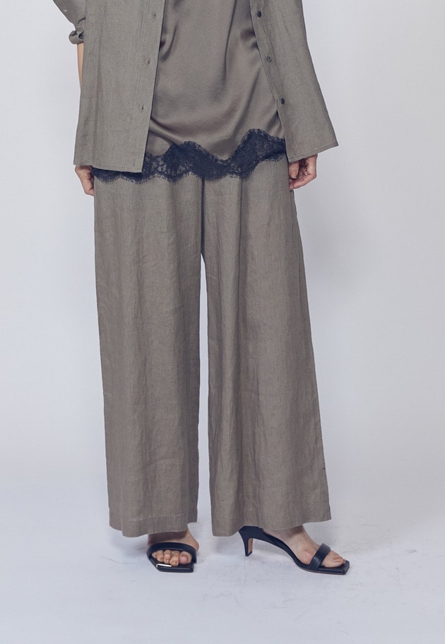 ウォッシュリネンイージーパンツ 詳細画像 Mocha 6